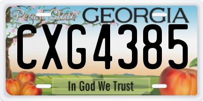GA license plate CXG4385