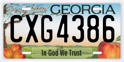 GA license plate CXG4386
