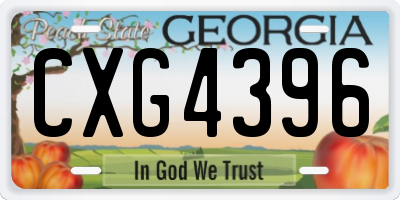 GA license plate CXG4396
