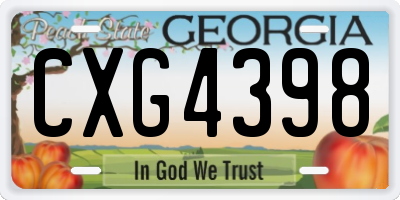 GA license plate CXG4398