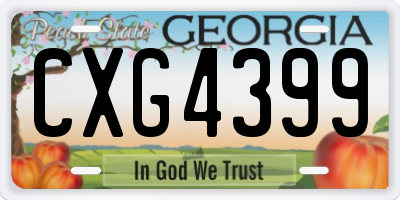GA license plate CXG4399