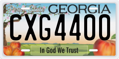 GA license plate CXG4400
