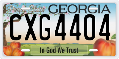 GA license plate CXG4404