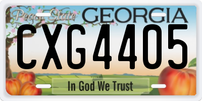 GA license plate CXG4405