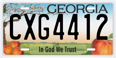 GA license plate CXG4412