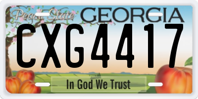 GA license plate CXG4417