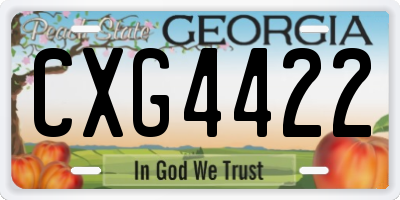 GA license plate CXG4422