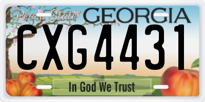 GA license plate CXG4431