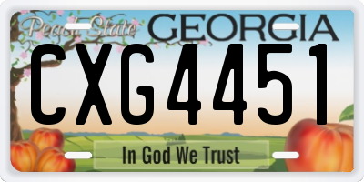 GA license plate CXG4451