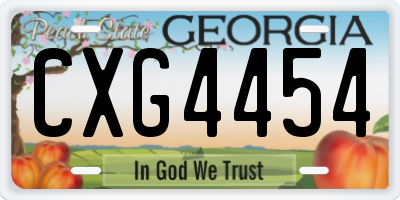 GA license plate CXG4454
