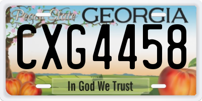 GA license plate CXG4458