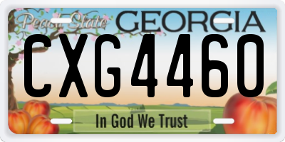GA license plate CXG4460