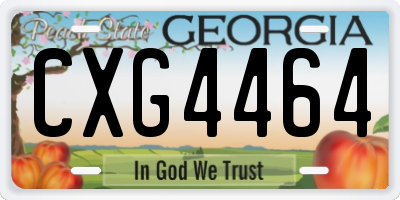 GA license plate CXG4464