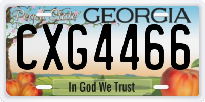 GA license plate CXG4466