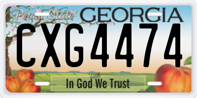GA license plate CXG4474
