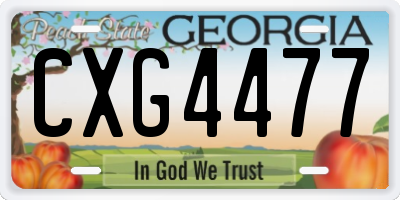 GA license plate CXG4477
