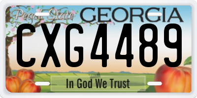 GA license plate CXG4489