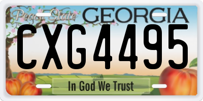 GA license plate CXG4495