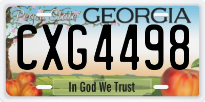 GA license plate CXG4498