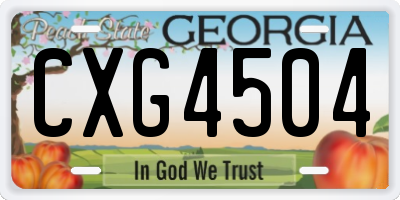 GA license plate CXG4504
