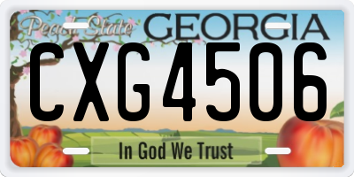GA license plate CXG4506
