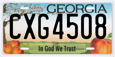 GA license plate CXG4508