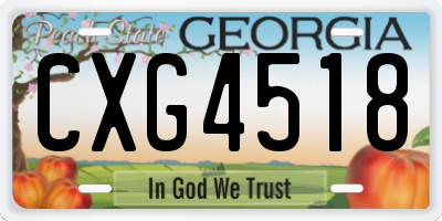 GA license plate CXG4518