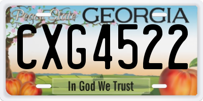 GA license plate CXG4522