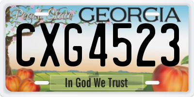GA license plate CXG4523