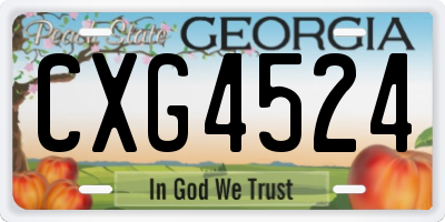 GA license plate CXG4524