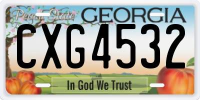 GA license plate CXG4532