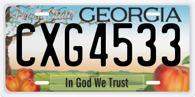 GA license plate CXG4533