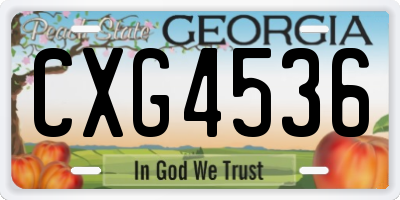GA license plate CXG4536