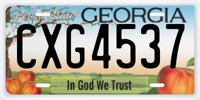 GA license plate CXG4537