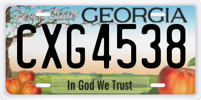 GA license plate CXG4538