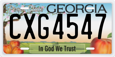GA license plate CXG4547