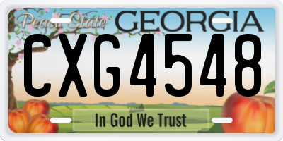 GA license plate CXG4548