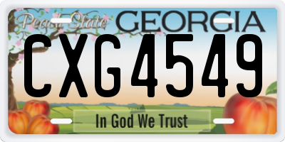 GA license plate CXG4549