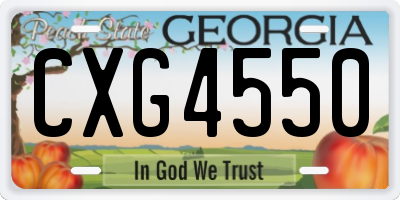 GA license plate CXG4550