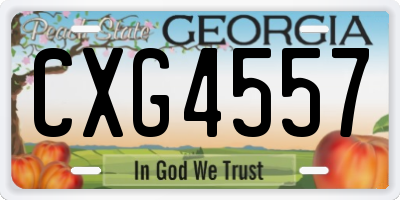 GA license plate CXG4557