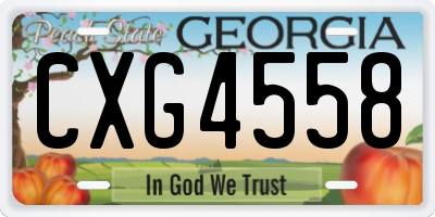 GA license plate CXG4558