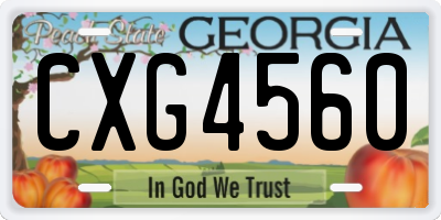 GA license plate CXG4560