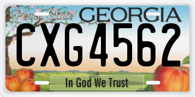 GA license plate CXG4562