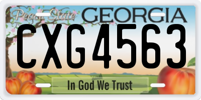 GA license plate CXG4563