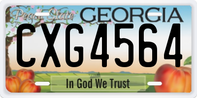 GA license plate CXG4564