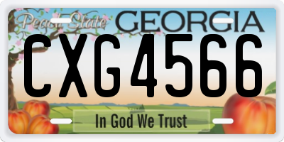 GA license plate CXG4566