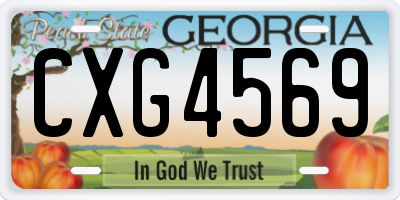 GA license plate CXG4569