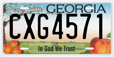 GA license plate CXG4571