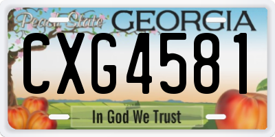 GA license plate CXG4581