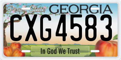 GA license plate CXG4583